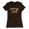 Wooden Spoon Survivor Women's T-Shirt Dark Chocolate | Funny Shirt from Famous In Real Life