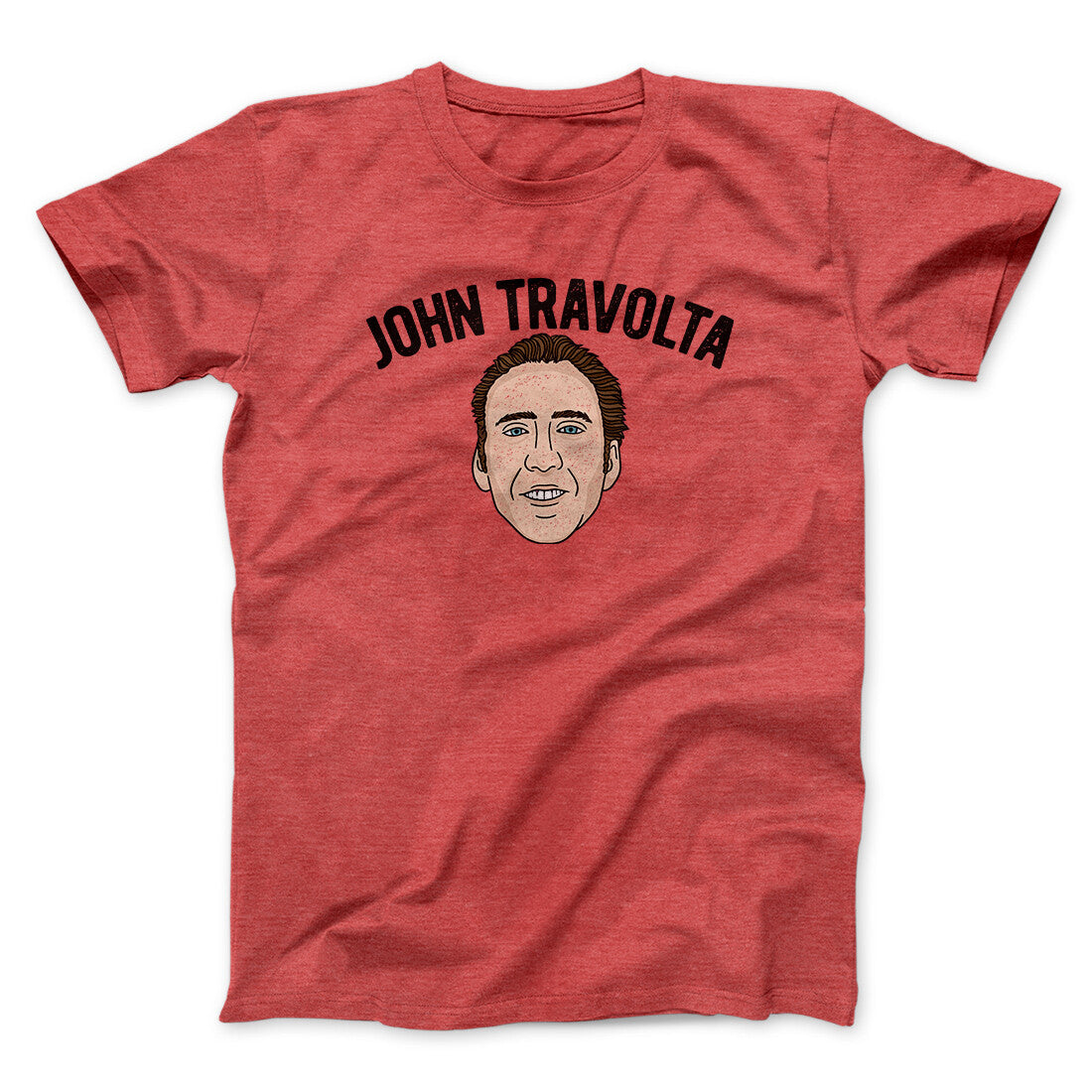 John Travolta Funny Movie Men/Unisex T-Shirt Heather Red | Funny Shirt from Famous In Real Life