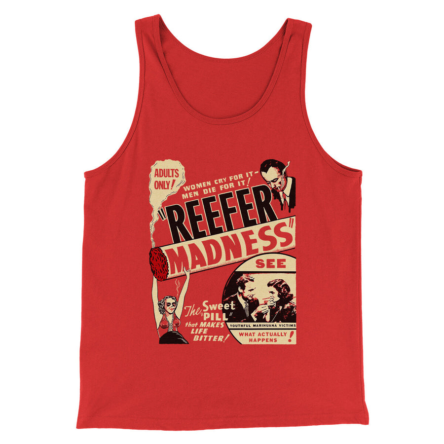 Reefer Madness Funny Movie Men/Unisex Tank Top Red | Funny Shirt from Famous In Real Life