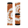 Burnt Orange & White Tie Dye Adult Crew Socks M | Funny Shirt from Famous In Real Life
