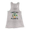 I Wet My Plants Funny Women's Flowey Tank Top Athletic Heather | Funny Shirt from Famous In Real Life