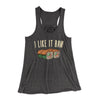 I Like It Raw Women's Flowey Tank Top Dark Grey Heather | Funny Shirt from Famous In Real Life