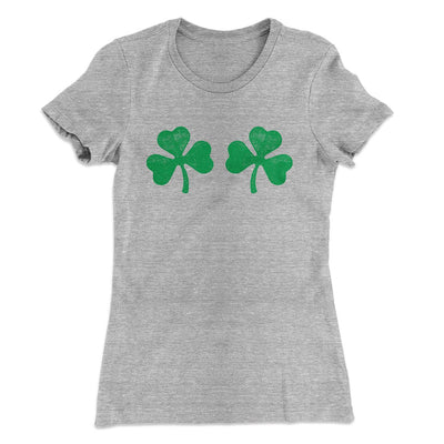 Shamrock Bra Women's T-Shirt Heather Grey | Funny Shirt from Famous In Real Life