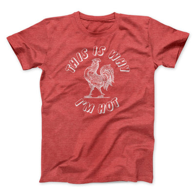 This Is Why I'm Hot Funny Men/Unisex T-Shirt Heather Red | Funny Shirt from Famous In Real Life