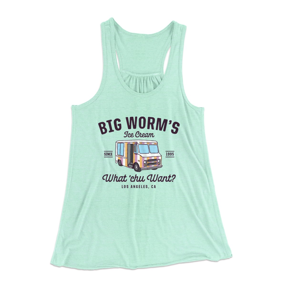 Big Worm's Ice Cream Women's Flowey Tank Top | Funny Shirt from Famous In Real Life