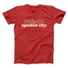 Speaker City Funny Movie Men/Unisex T-Shirt Red | Funny Shirt from Famous In Real Life