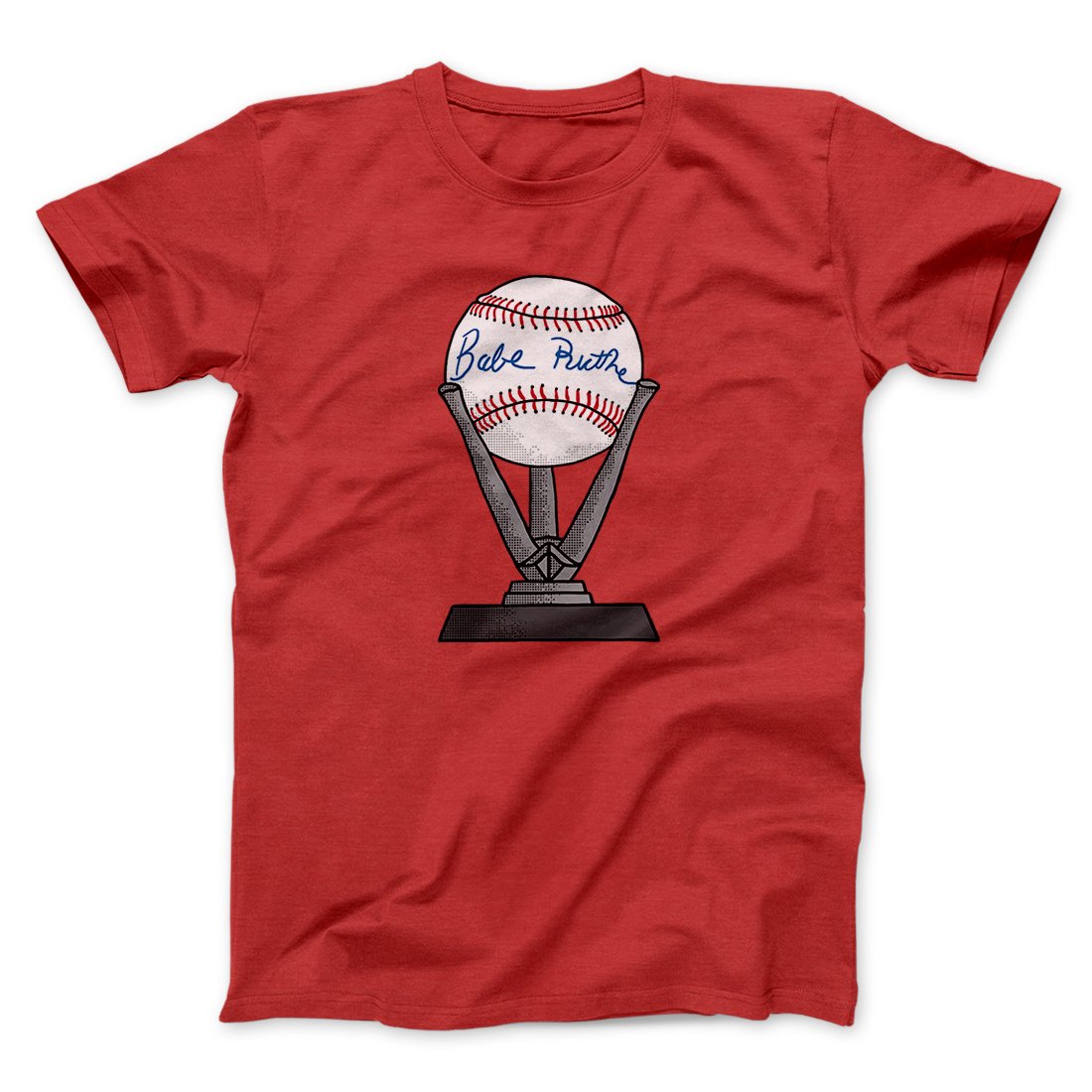 Babe Ruth Signed Ball Funny Movie Men/Unisex T-Shirt Red | Funny Shirt from Famous In Real Life