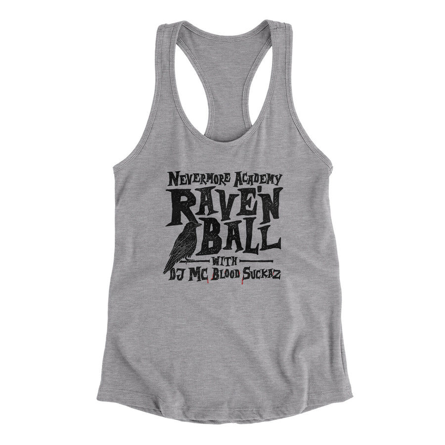 Nevermore Academy Rave'n Ball Women's Racerback Tank | Funny Shirt from Famous In Real Life