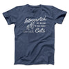 Introverted But Willing To Talk About Cats Men/Unisex T-Shirt Heather Navy | Funny Shirt from Famous In Real Life