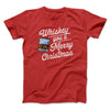 Whiskey You A Merry Christmas Men/Unisex T-Shirt Red | Funny Shirt from Famous In Real Life