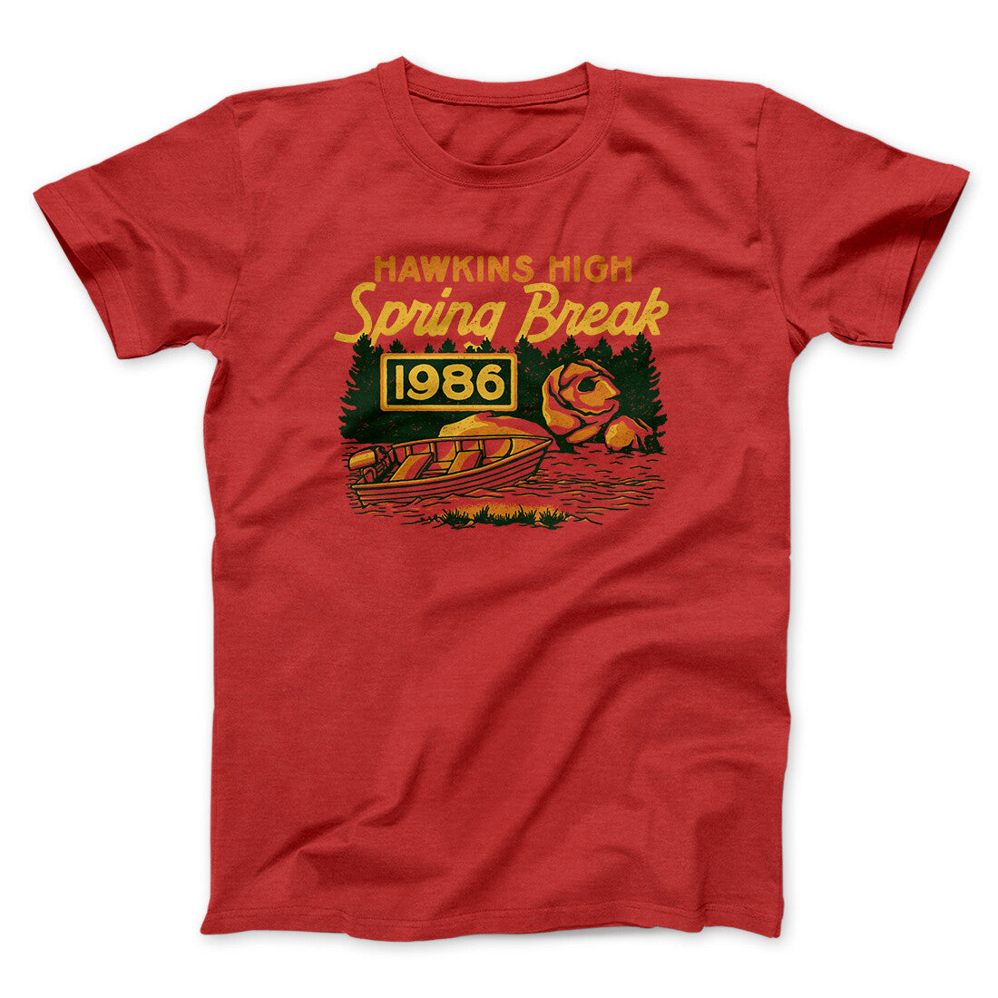 Hawkins Spring Break 1986 Men/Unisex T-Shirt Red | Funny Shirt from Famous In Real Life