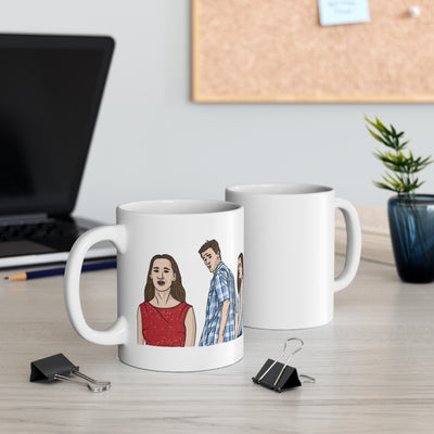 Distracted Boyfriend Meme Coffee Mug 11oz | Funny Shirt from Famous In Real Life