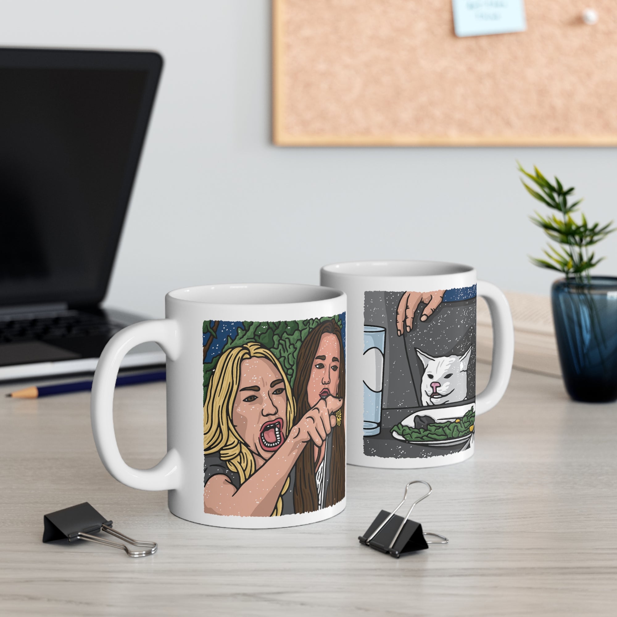 Woman Yelling at Cat Meme Coffee Mug | Funny Shirt from Famous In Real Life