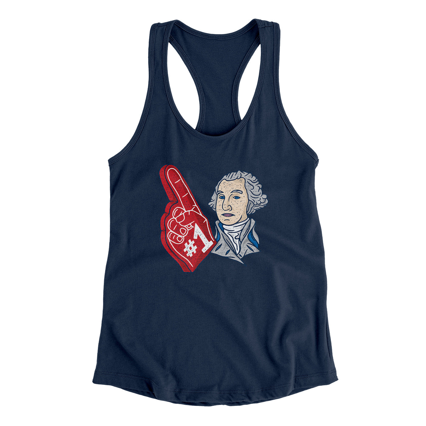 Washington #1 Women's Racerback Tank Midnight Navy | Funny Shirt from Famous In Real Life