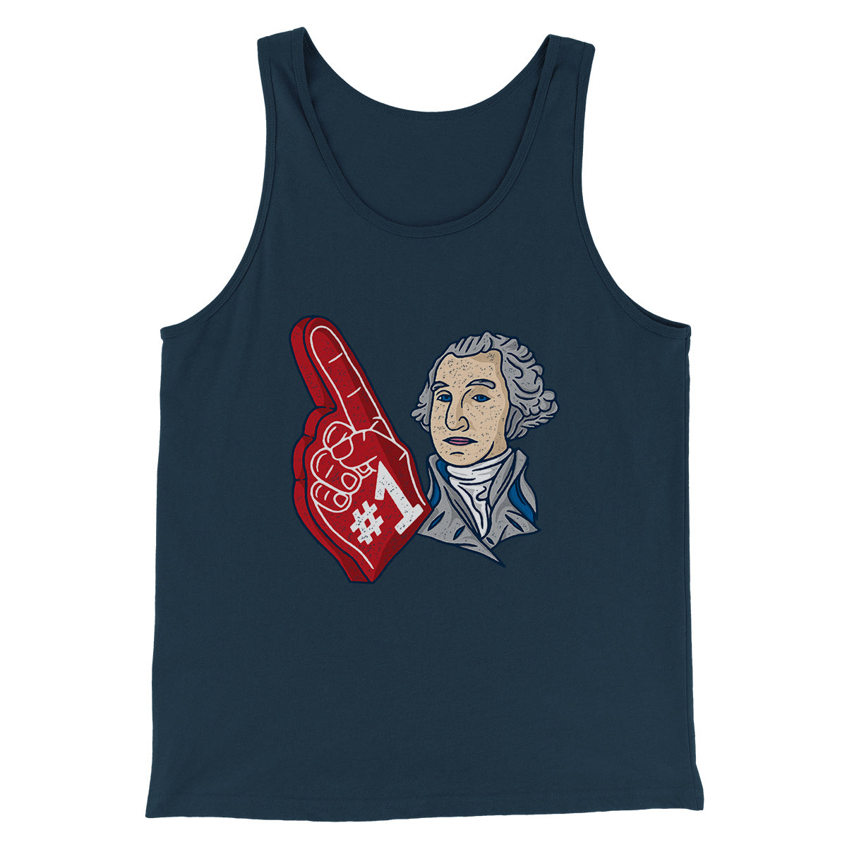 Washington #1 Men/Unisex Tank Top Navy | Funny Shirt from Famous In Real Life