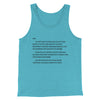 Letter To Sam Men/Unisex Tank Top Aqua Triblend | Funny Shirt from Famous In Real Life
