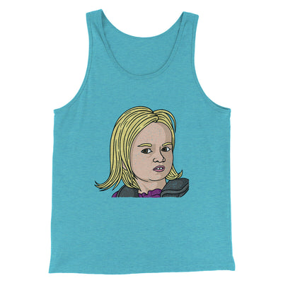 Side Eye Chloe Meme Funny Men/Unisex Tank Top Aqua Triblend | Funny Shirt from Famous In Real Life