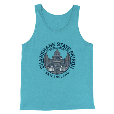 Shawshank State Prison Funny Movie Men/Unisex Tank Top Aqua Triblend | Funny Shirt from Famous In Real Life