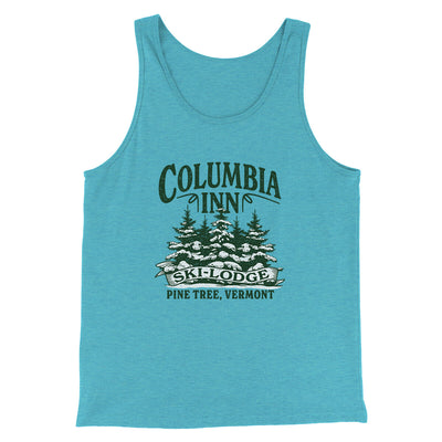 Columbia Inn Men/Unisex Tank Top Aqua Triblend | Funny Shirt from Famous In Real Life