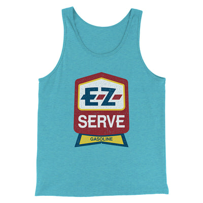 E-Z Serve Funny Movie Men/Unisex Tank Top Aqua Triblend | Funny Shirt from Famous In Real Life