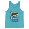 The Original Beef Of Chicagoland Men/Unisex Tank Top Aqua Triblend | Funny Shirt from Famous In Real Life