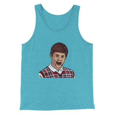 Bad Luck Brian Meme Men/Unisex Tank Top Aqua Triblend | Funny Shirt from Famous In Real Life