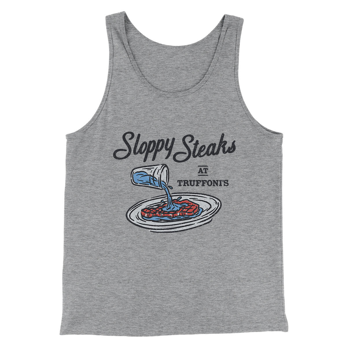 Sloppy Steaks At Truffoni's Men/Unisex Tank Top Athletic Heather | Funny Shirt from Famous In Real Life