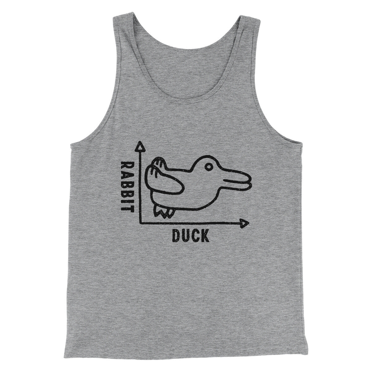 Rabbit Duck Graph Men/Unisex Tank Top Athletic Heather | Funny Shirt from Famous In Real Life