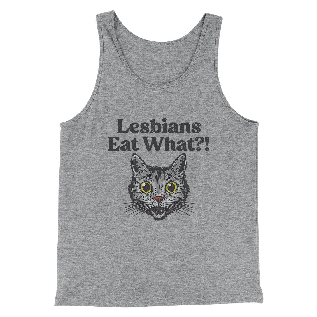 Lesbians Eat What? Men/Unisex Tank Top Athletic Heather | Funny Shirt from Famous In Real Life