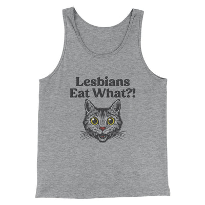 Lesbians Eat What? Men/Unisex Tank Top Athletic Heather | Funny Shirt from Famous In Real Life