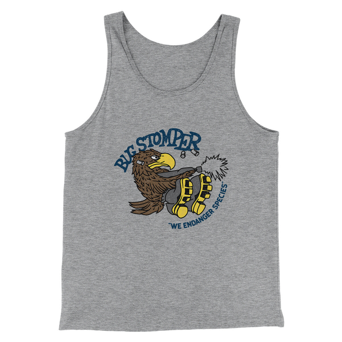 Bug Stomper Men/Unisex Tank Top Athletic Heather | Funny Shirt from Famous In Real Life