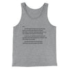 Letter To Sam Men/Unisex Tank Top Athletic Heather | Funny Shirt from Famous In Real Life