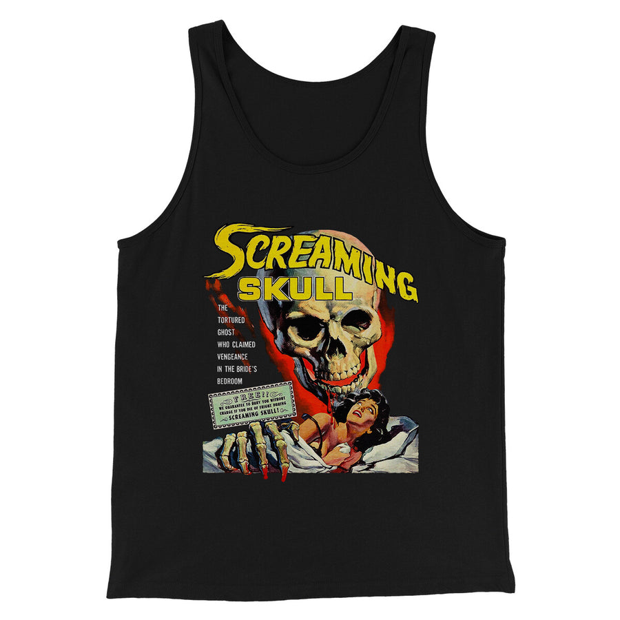 Screaming Skull Funny Movie Men/Unisex Tank Top | Funny Shirt from Famous In Real Life