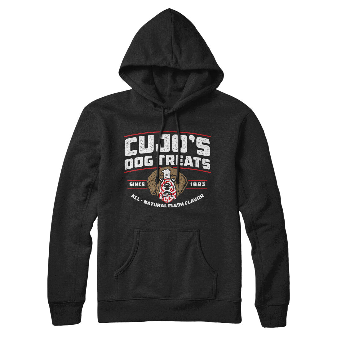 Cujo's Dog Treats Hoodie Black | Funny Shirt from Famous In Real Life