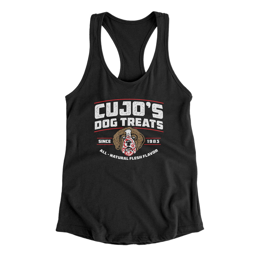 Cujo's Dog Treats Women's Racerback Tank Black | Funny Shirt from Famous In Real Life