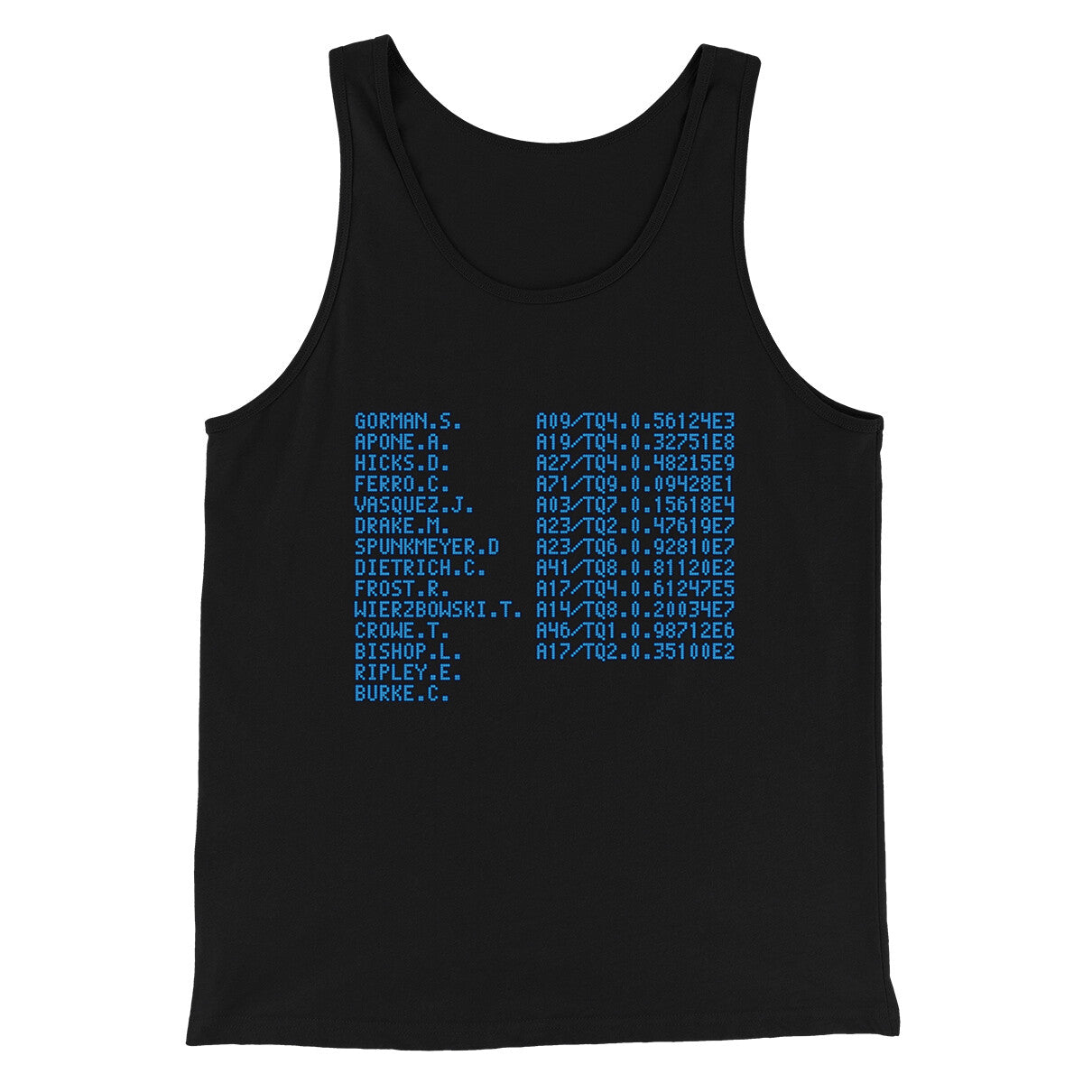 Uss Sulaco Crew List Men/Unisex Tank Top Black | Funny Shirt from Famous In Real Life