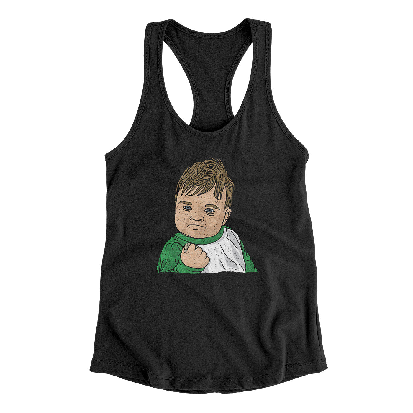 Success Kid Meme Funny Women's Racerback Tank | Funny Shirt from Famous In Real Life