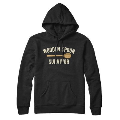 Wooden Spoon Survivor Hoodie Black | Funny Shirt from Famous In Real Life