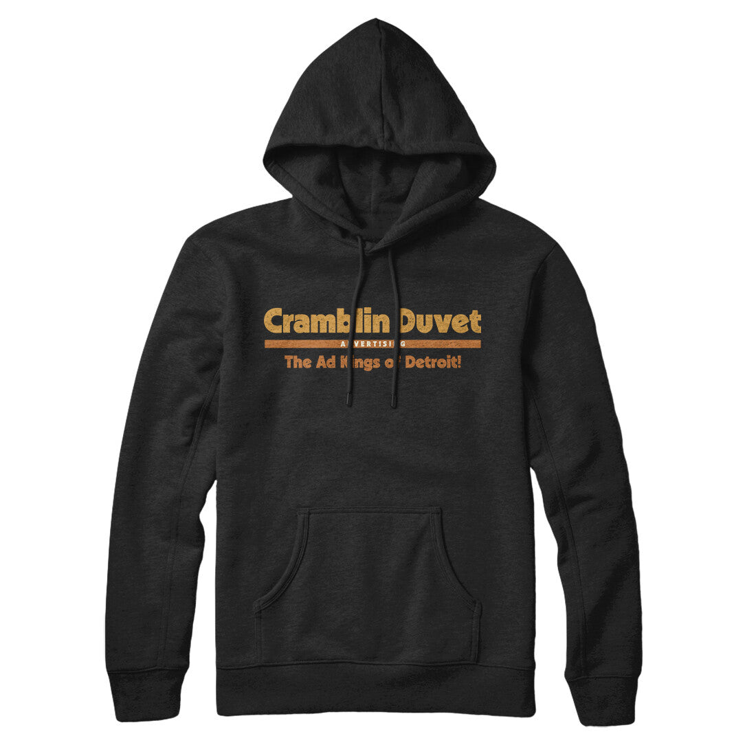 Cramblin Duvet Advertising Hoodie Black | Funny Shirt from Famous In Real Life