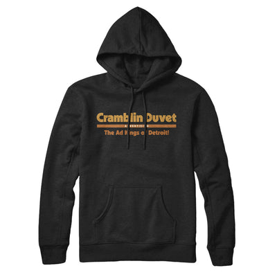 Cramblin Duvet Advertising Hoodie Black | Funny Shirt from Famous In Real Life