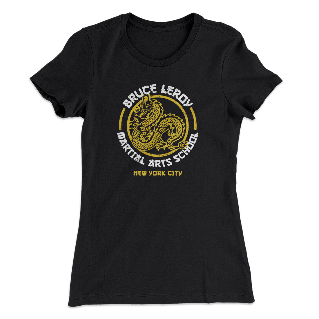 Bruce Leroy Martial Arts School Women's T-Shirt Black | Funny Shirt from Famous In Real Life