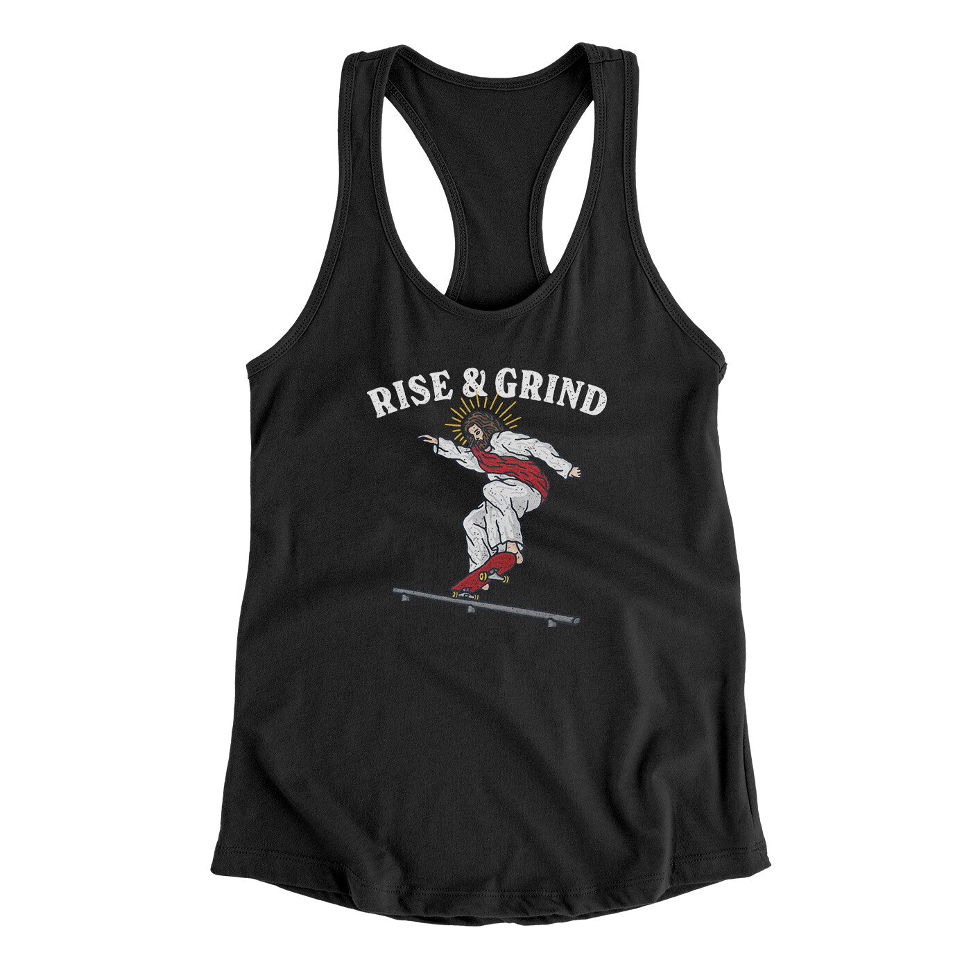 Rise And Grind Women's Racerback Tank Black | Funny Shirt from Famous In Real Life