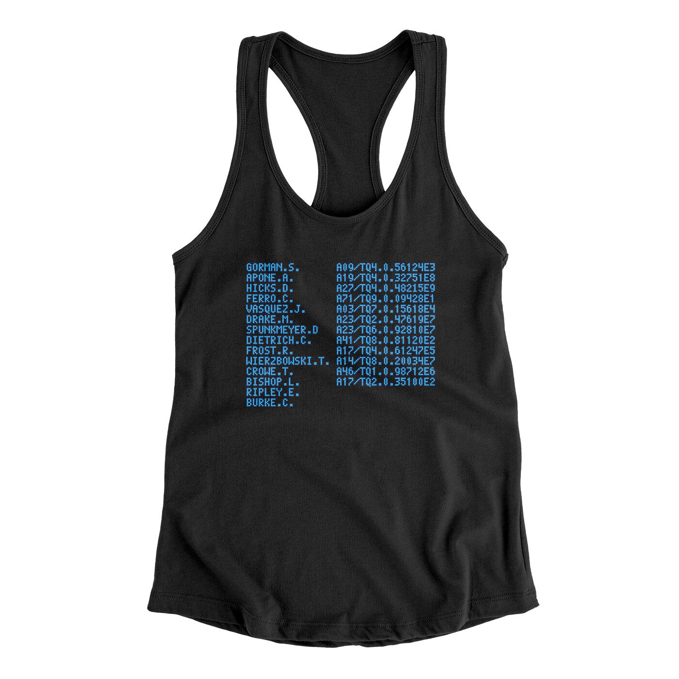 Uss Sulaco Crew List Women's Racerback Tank Black | Funny Shirt from Famous In Real Life
