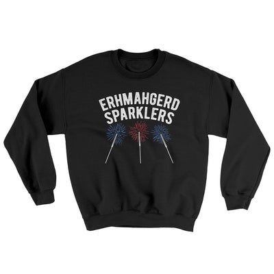 Erhmahgerd Sparklers Ugly Sweater Black | Funny Shirt from Famous In Real Life