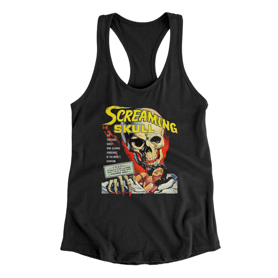 Screaming Skull Women's Racerback Tank | Funny Shirt from Famous In Real Life