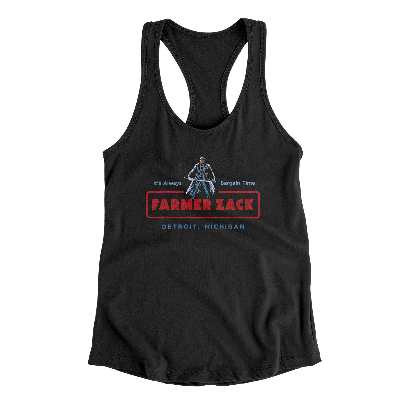 Farmer Zack Women's Racerback Tank Black | Funny Shirt from Famous In Real Life