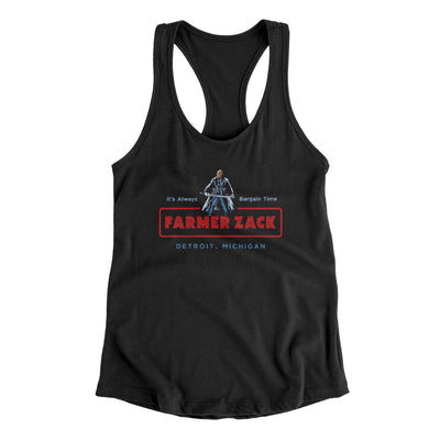 Farmer Zack Women's Racerback Tank Black | Funny Shirt from Famous In Real Life