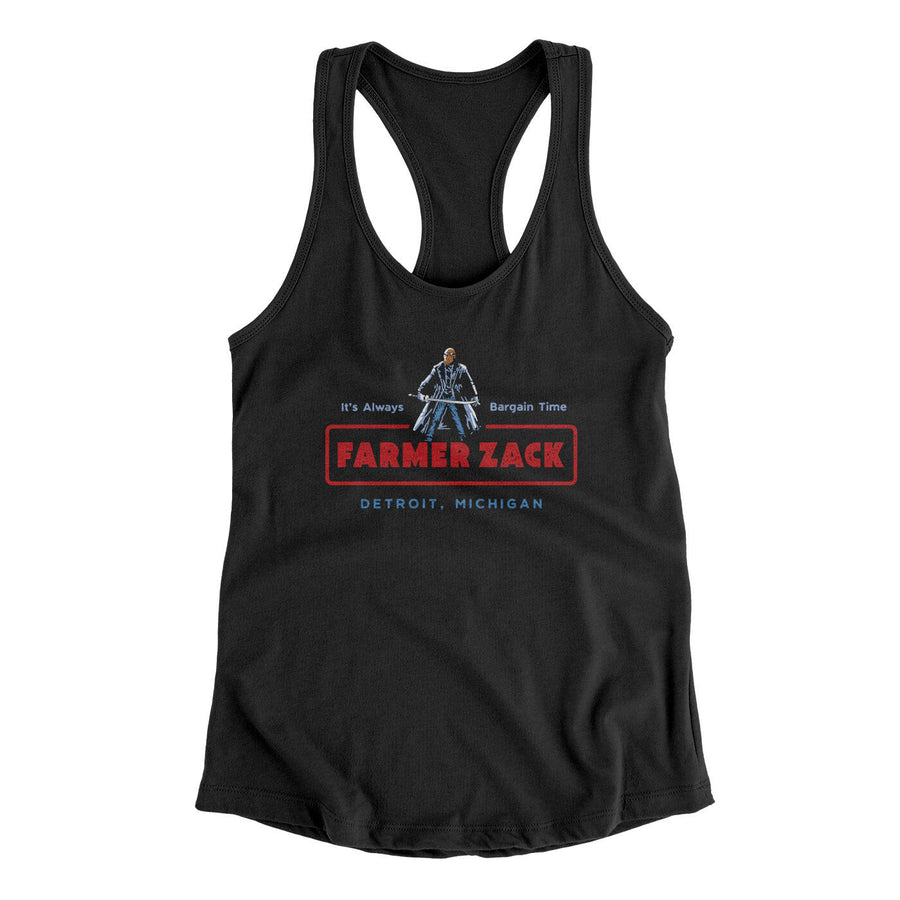 Farmer Zack Women's Racerback Tank Black | Funny Shirt from Famous In Real Life