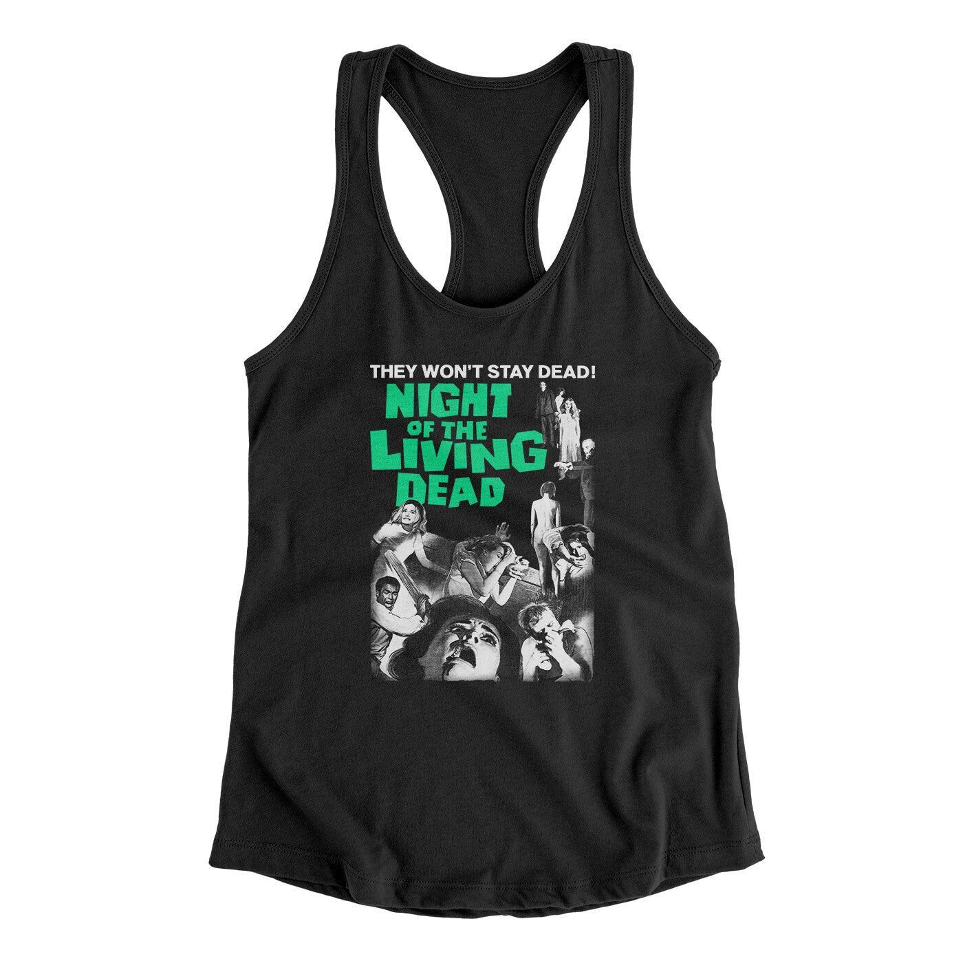 Night Of The Living Dead Women's Racerback Tank Black | Funny Shirt from Famous In Real Life