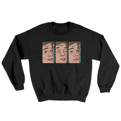 Blinking Guy Meme Ugly Sweater Black | Funny Shirt from Famous In Real Life